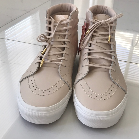 VANS SK8-HI REISSUE DX LEATHER WHISPER PINK SHOES - Picture 9 of 16